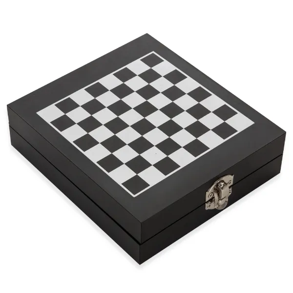 Kit Vinho Xadrez personalizado com 4 peças Kit Vinho Xadrez personalizado com 4 peças